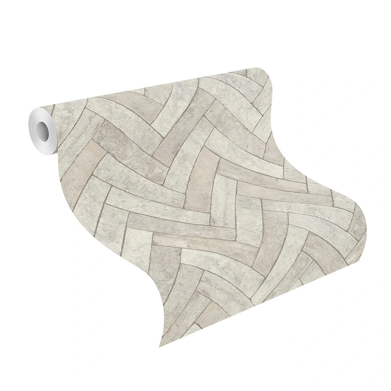 steen behang Factory V grijs 