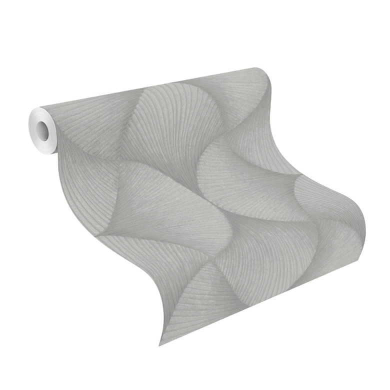 papier peint métallique, intissé Sky Lounge gris argenté, foncé 