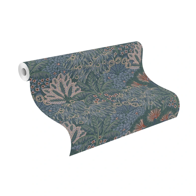 Rasch papier peint intissé, papier peint à motifs Sophia bleu gris 