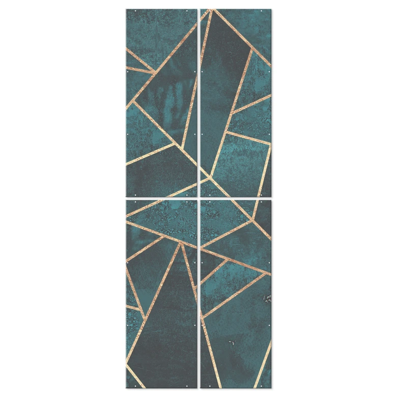Séparation de pièce, paravent, paravent suspendu bleu pierre précieuse verte - Fredriksson 