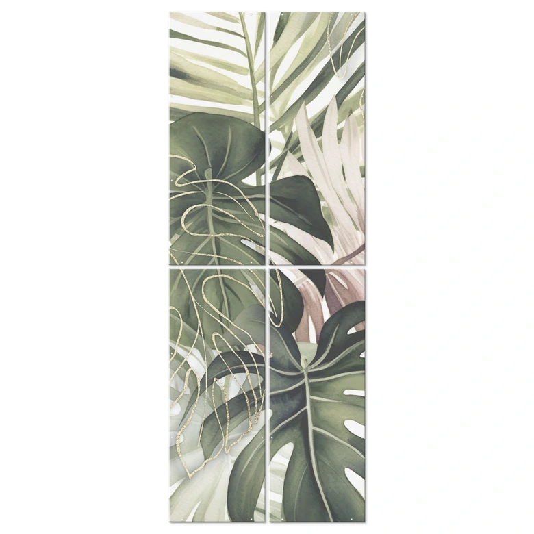 Séparation de pièce, Paravent, Paroi suspendue Feuilles tropicales - Boho - Haase 