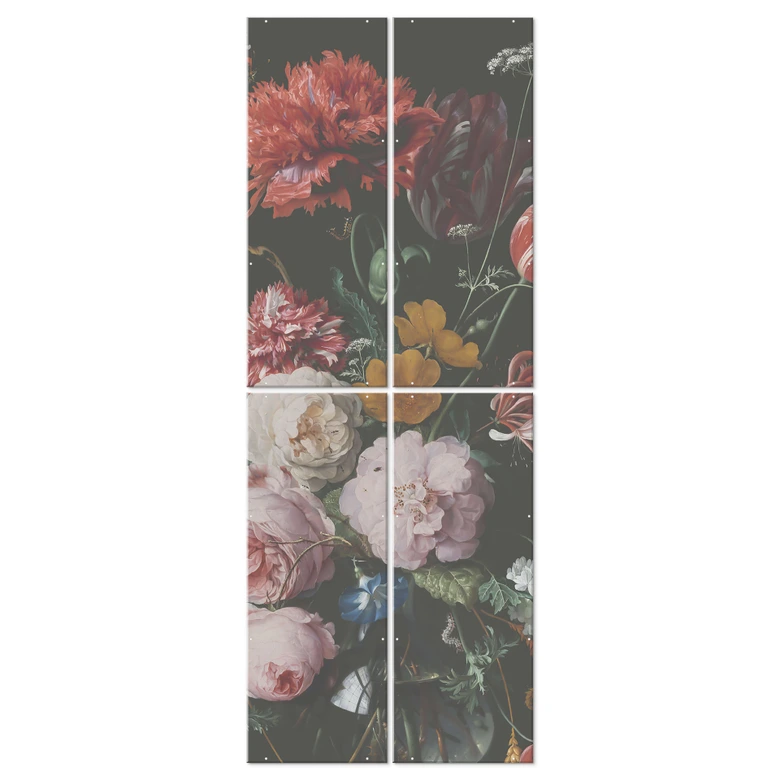 Séparation de pièce, paravent, paravent suspendu Nature morte avec fleurs dans un vase en verre - Heem 