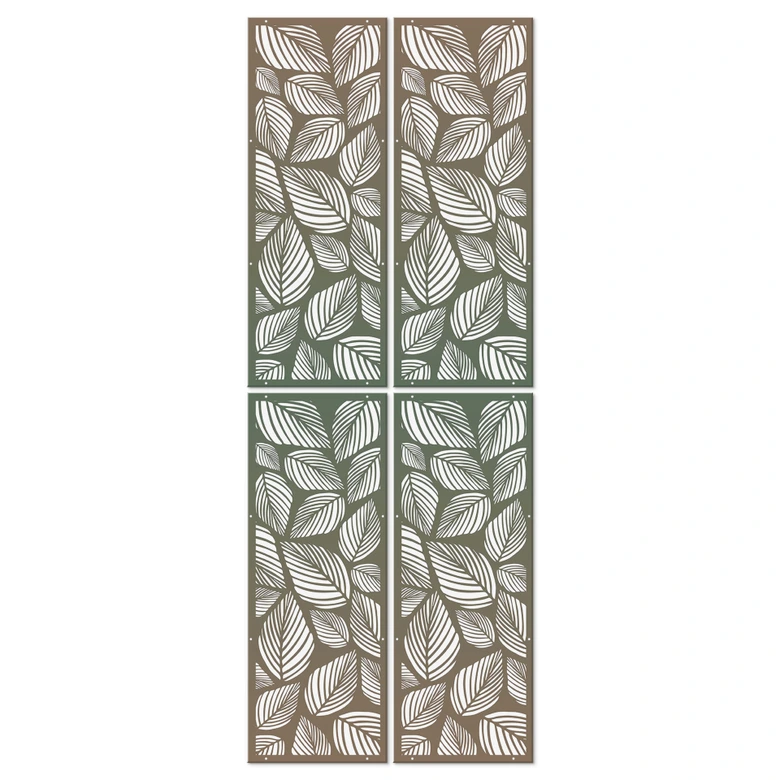 Séparation de pièce, paravent, paravent suspendu Feuilles d'automne - Ombre brun-vert 