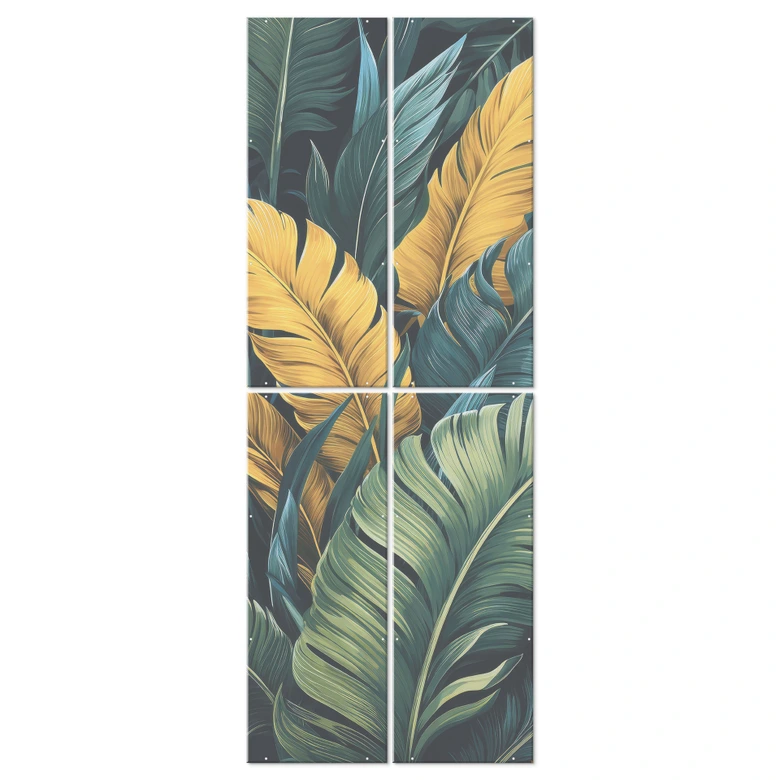 Séparation de pièce, Paravent, Paroi suspendue Feuilles de palmier multicolores - Jaszke 