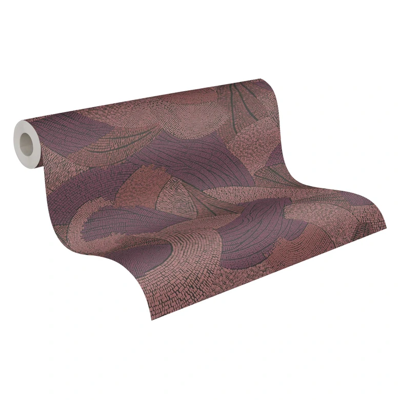 Abstrakte Mustertapete in Violett Rosa – Moderne Vliestapete mit lebendiger Struktur 