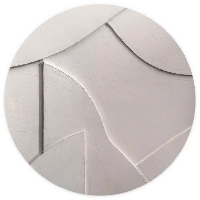 Fototapet Abstrakta strukturer i mjuk beige - Böhmer - Rund - non-woven tapet/självhäftande non-woven tapet 