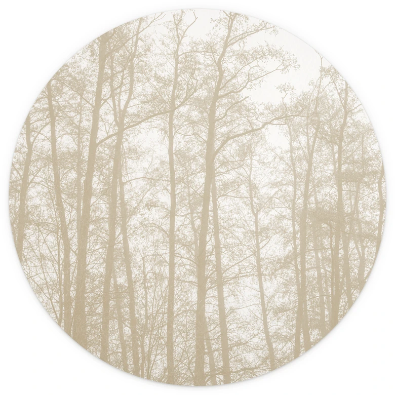 Papier peint photo Forêt d'hiver silencieuse - Böhmer - rond - adhésif/non tissé 