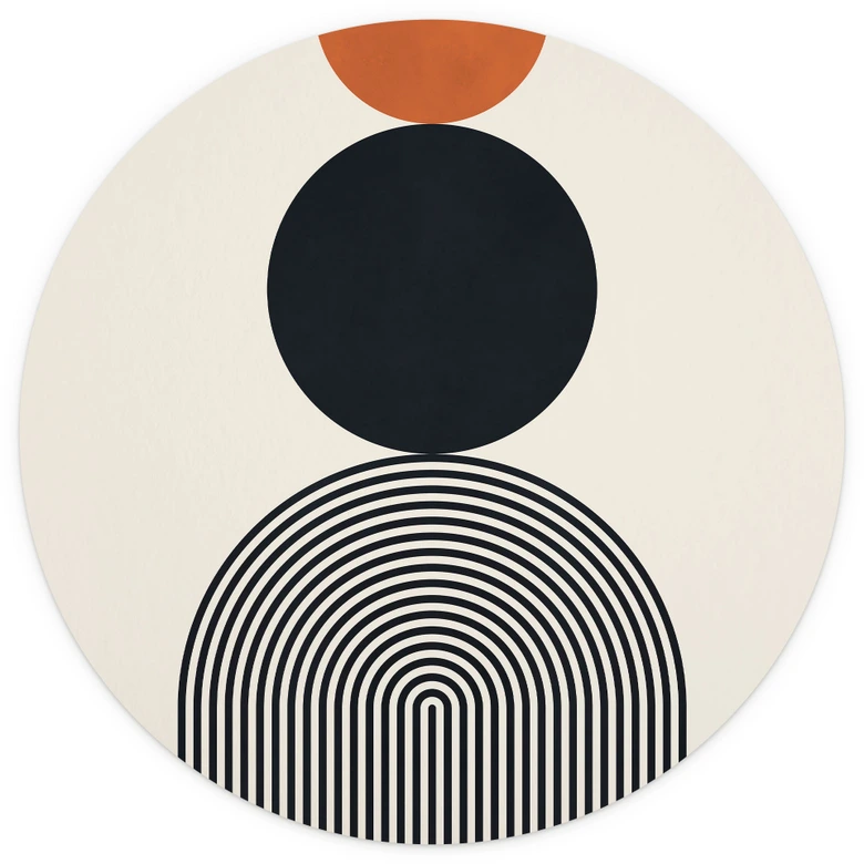 Wall Mural Abstract lines and circles in harmony - Costa - Round - non self-adhesive/self-adhesive wallpapers 