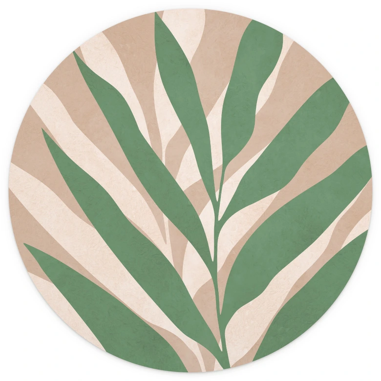 Wall Mural Tropical branches in a soft play of colors - Costa - Round - non self-adhesive/self-adhesive wallpapers 