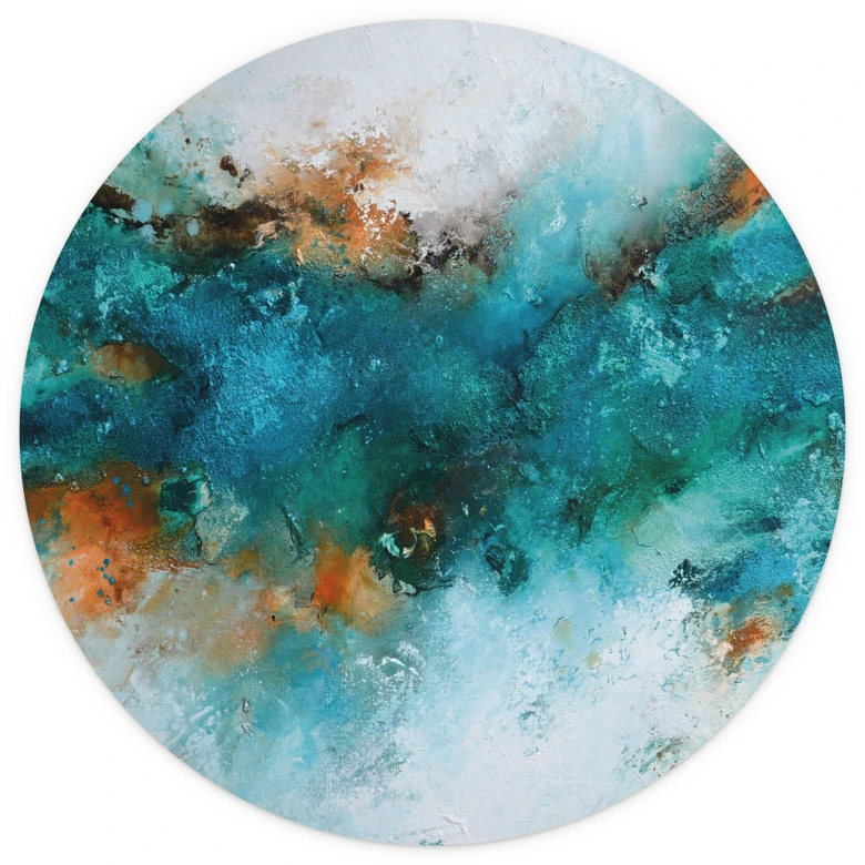 Fruset vatten - Fedrau - Fototapet, rund - non-woven tapet/självhäftande non-woven tapet 