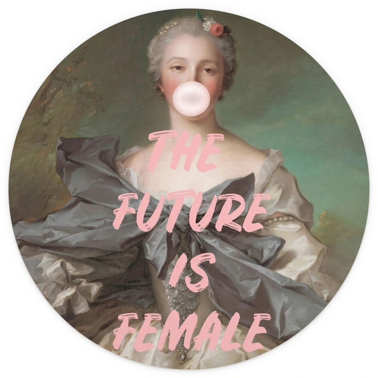 Wall Mural with saying The future is female - Grace Digital Art - Round - non self-adhesive/self-adhesive wallpapers 