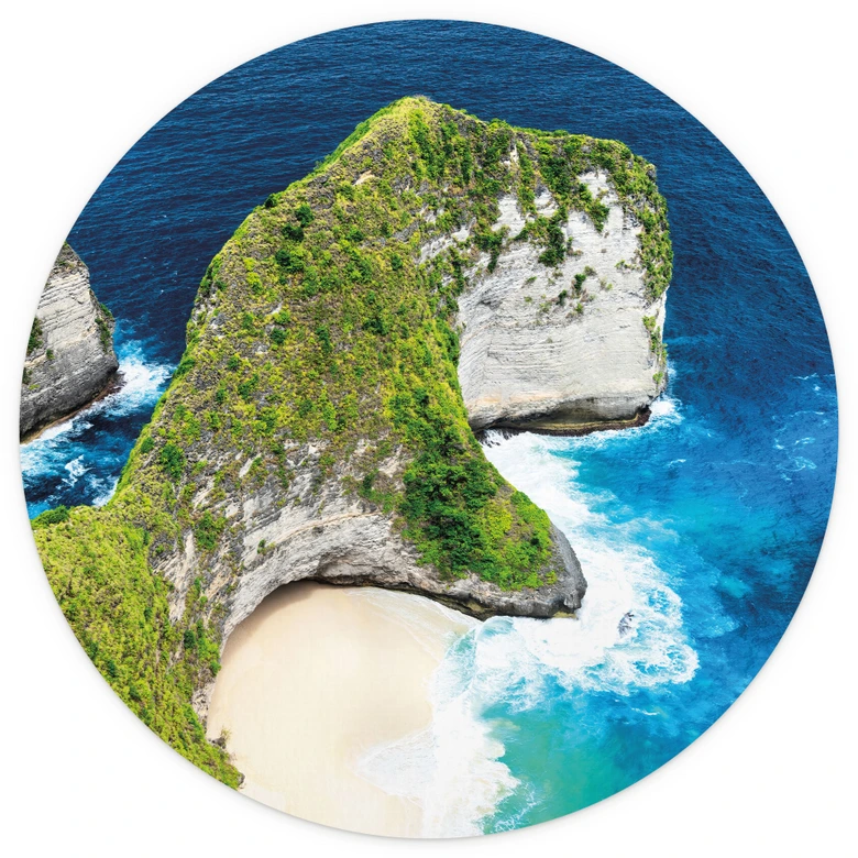 Papier peint plage côte rocheuse de Nusa Penida - Hugonnard - Rond - papier peint intissé/papier peint intissé autocollant 