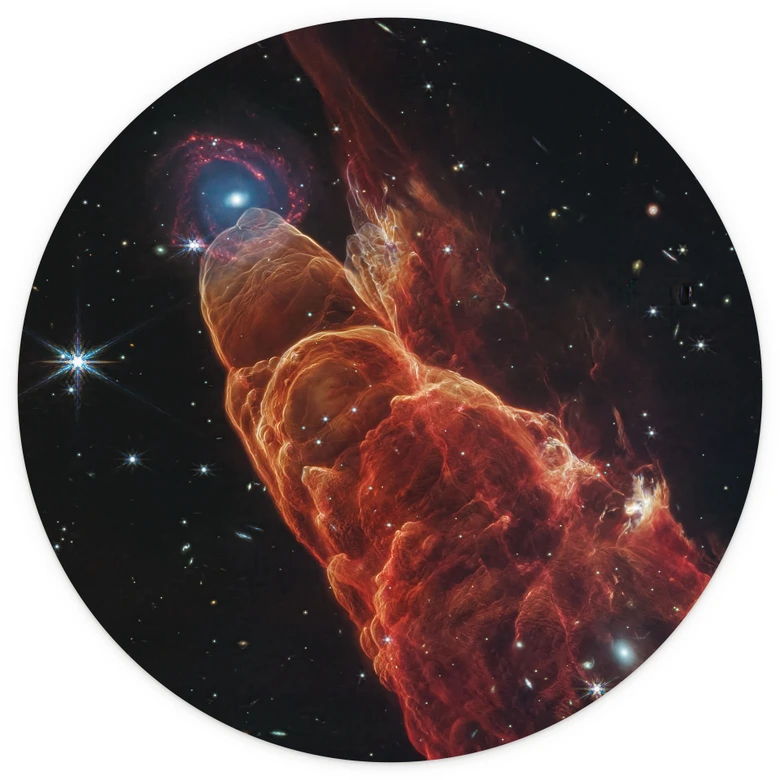 Fototapet James Webb Telescope - Cosmic Hurricane Herbig Haro 49/50 - Rund - vliesetapet/selvklæbende non-woven tapet 