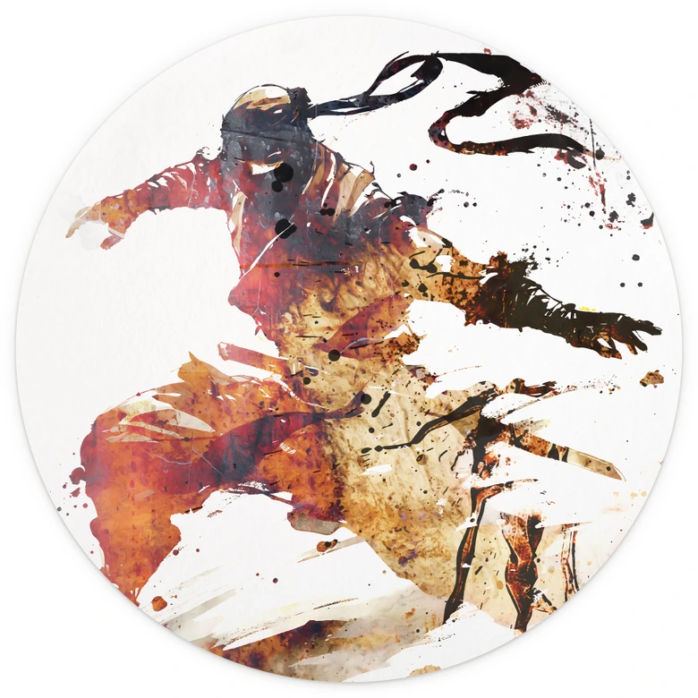 Fototapete Fliegender Ninja - Kulik - Rund - Selbstklebend/Vlies 