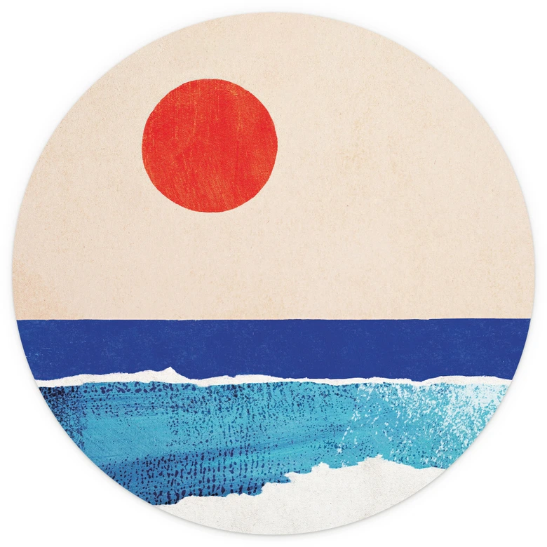 Fotomural Playa tranquila al atardecer - Rivers - Round - Fotomural autoadhesivo/no tejido 