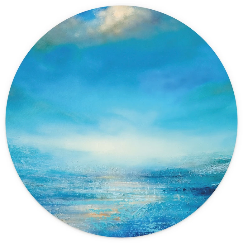 Fototapete Endlose Weite in Blau - Schmucker - Rund - Selbstklebend/Vlies 
