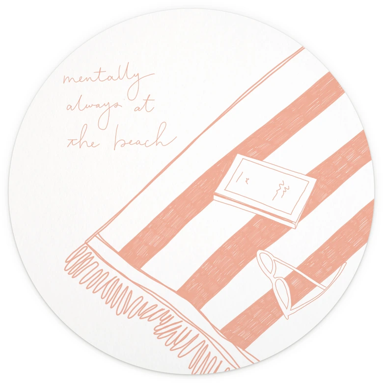 Beach Wall Mural Longing for sea and beach - Soley - Round - non self-adhesive/self-adhesive wallpapers 