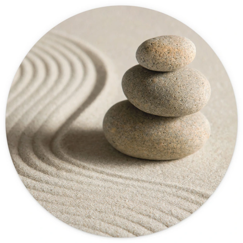 Papel pintado de Bienestar Piedra en la arena 2 - Redondo - Papel pintado autoadhesivo/no tejido 