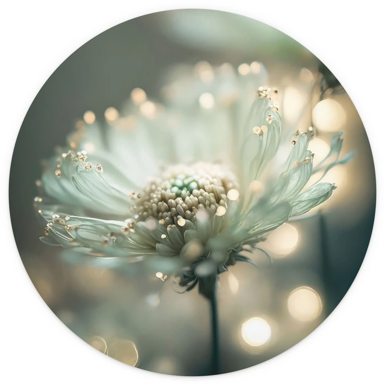Fototapete Zartes Funkeln der Blüten - Treechild - Rund - Selbstklebend/Vlies 