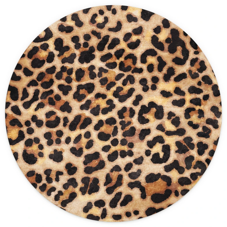 Wall Mural Wild Leopard - Animal Print - Tunaboylu - Round - non self-adhesive/self-adhesive wallpapers 