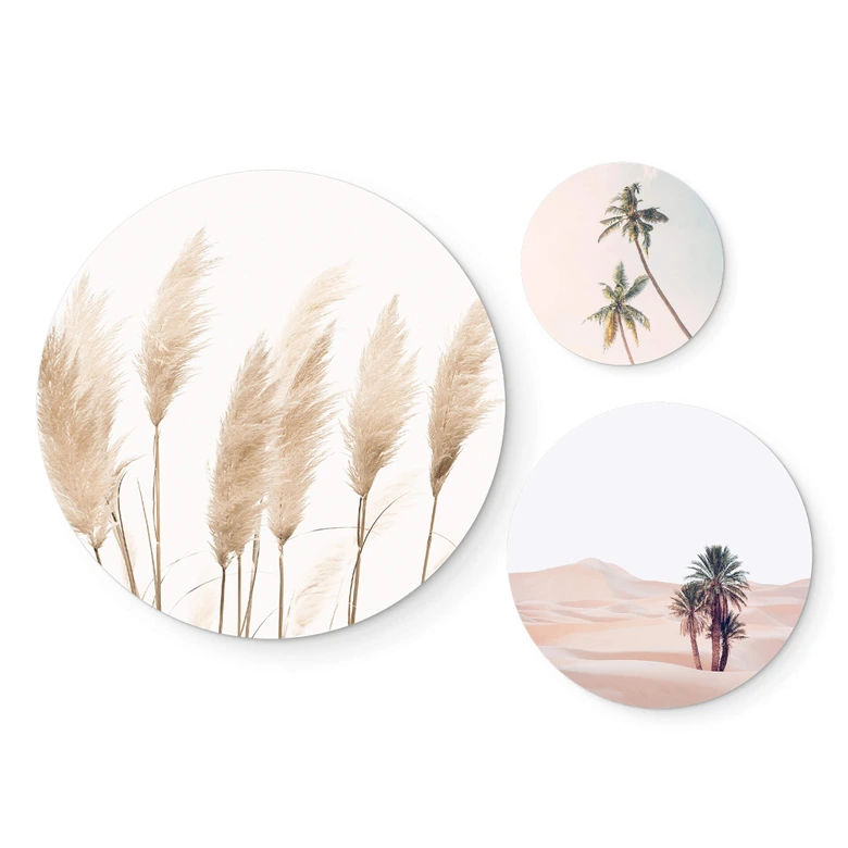 Alu-Dibond Sisi & Seb - Heißer Sommer Set - Rund (3-teilig) 