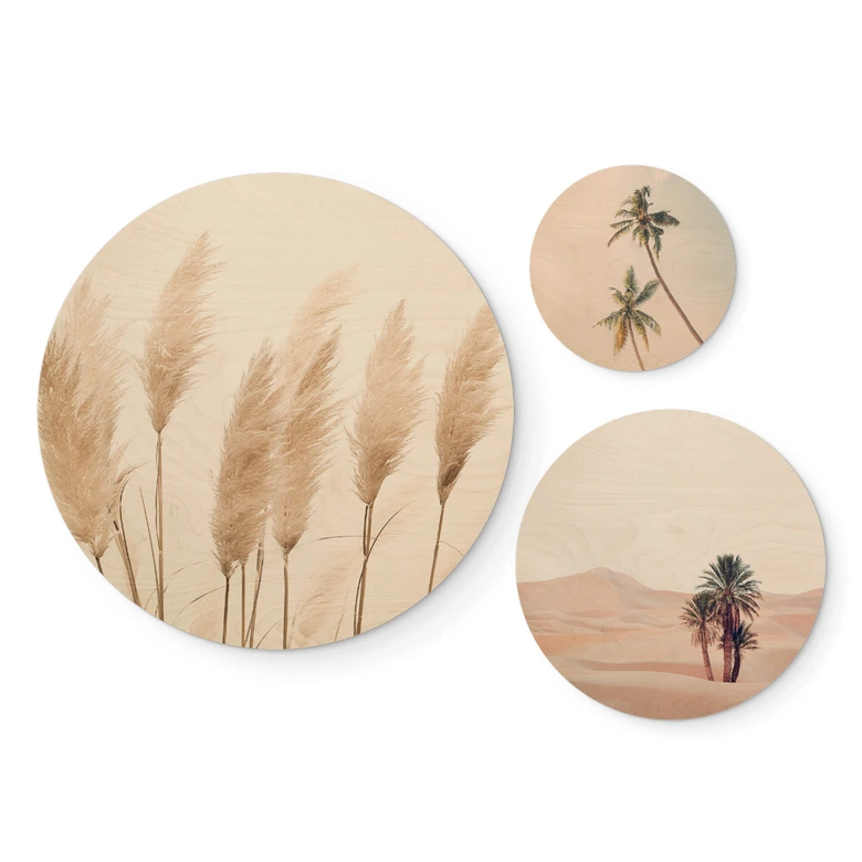 Wandcirkel Hout Set Sisi & Seb - Warme Zomer (3-delig) 