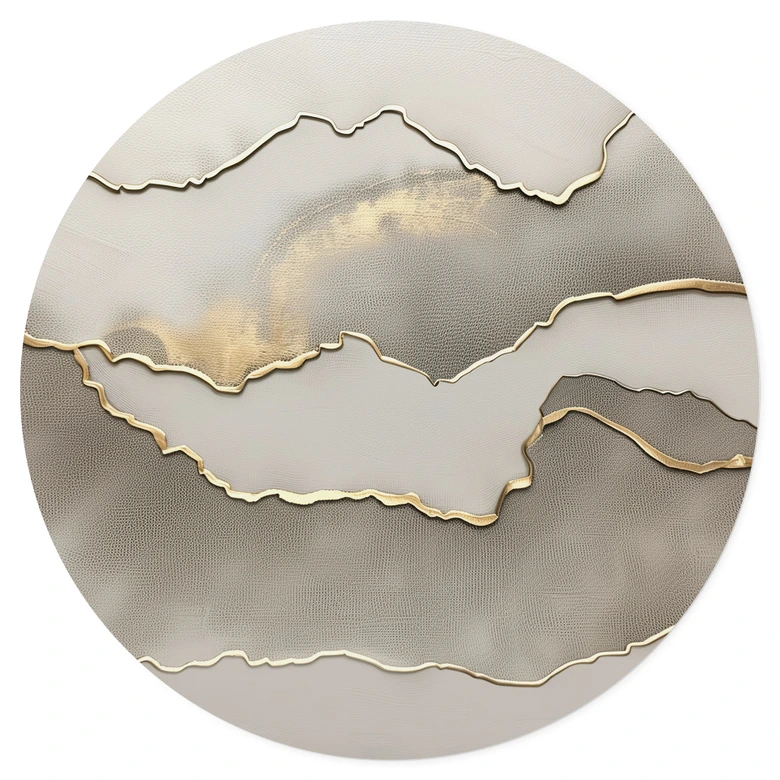 Vinilo decorativo Paisaje abstracto con colores metálicos - Alma - Redondo 