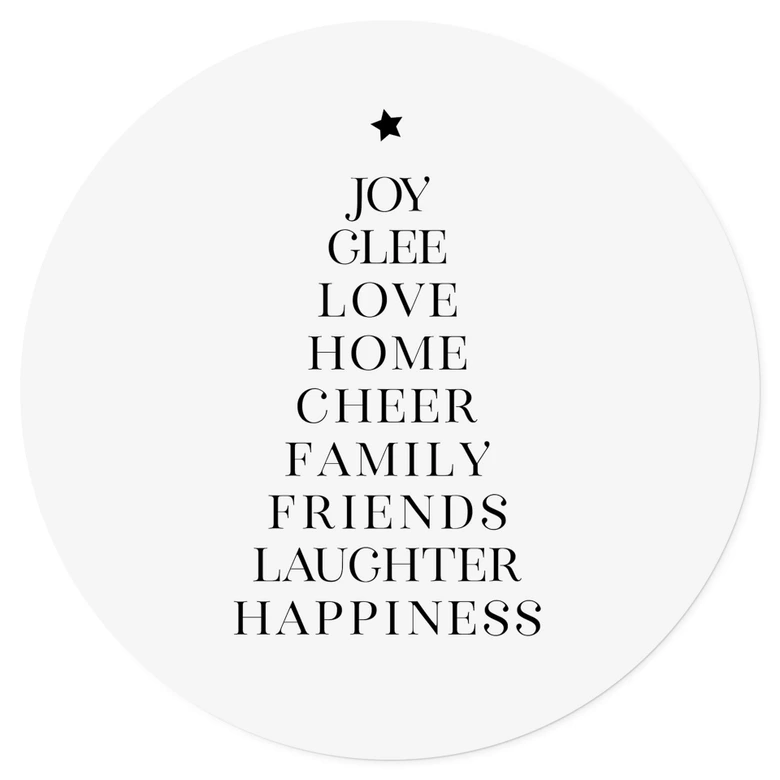Wandtattoo Spruch - Weihnachtsbaum Typografisch Rund - Blursbyai 