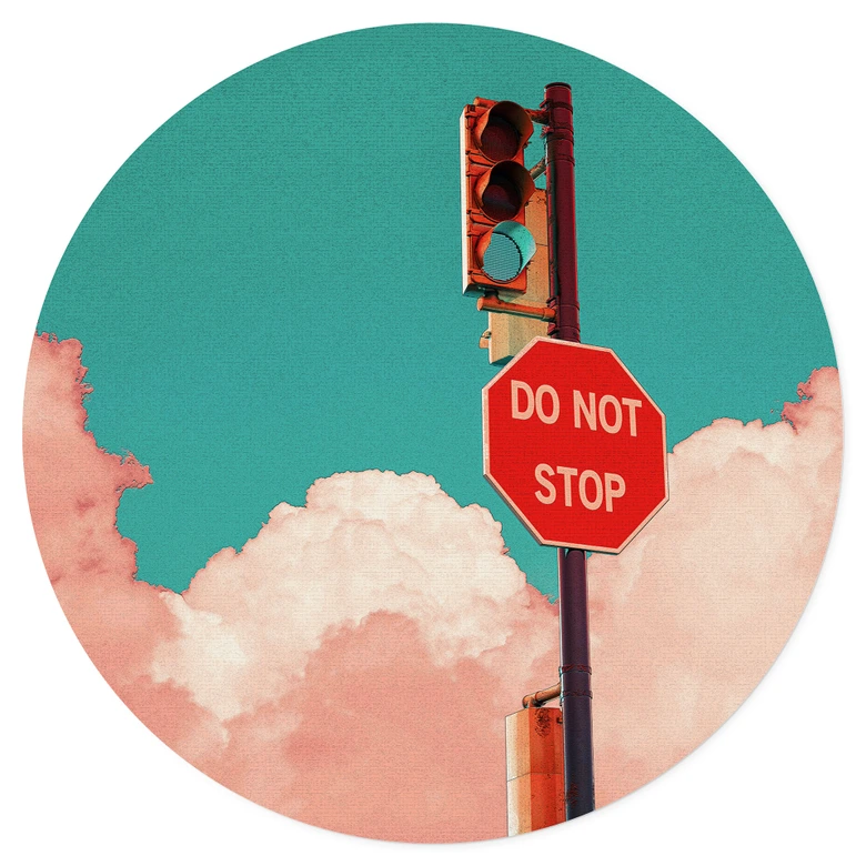 Muursticker Do Not Stop - Bord voor turquoise blauwe lucht - CosmoZach 