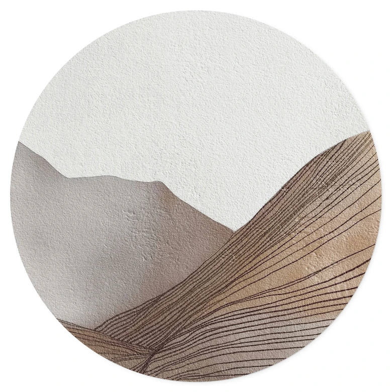 Wandtattoo Minimalistische Bergskizze - Alma - Rund 