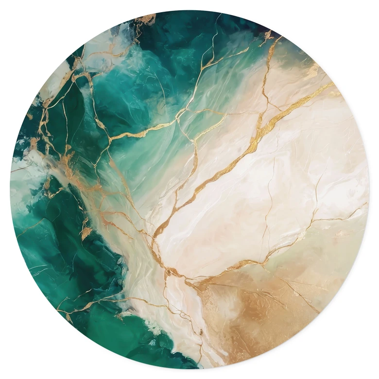 Wandtattoo Eleganz des Ozeans - Goldene Ströme - Alpenglow Workshop - Rund 