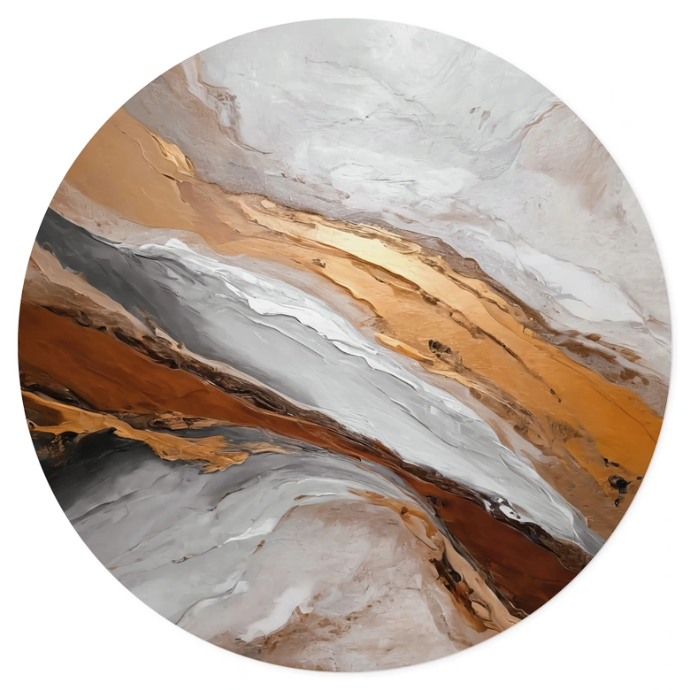 Vinilo decorativo cielo y tierra en colores fluidos - Taller Alpenglow - Redondo 