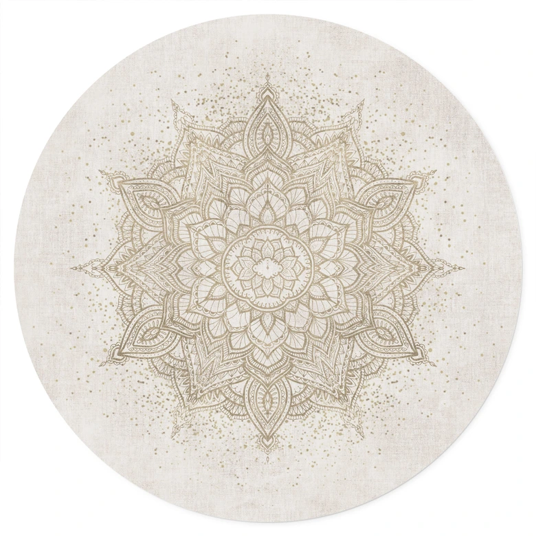 Wandtattoo Boho Ornament in Leinenoptik, Mandala - Bloomery Decor - Rund 
