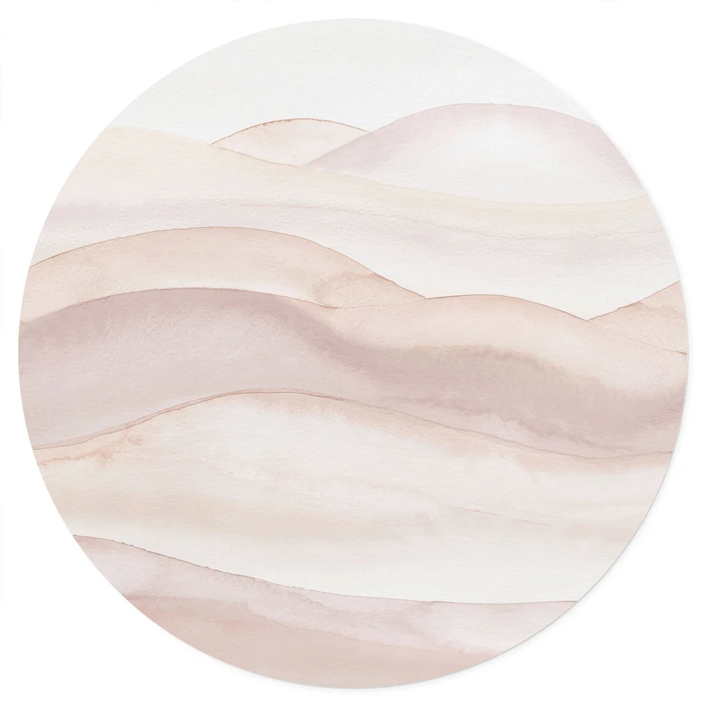 Wall sticker Gentle hills in watercolor - Bloomery Decor - Round 