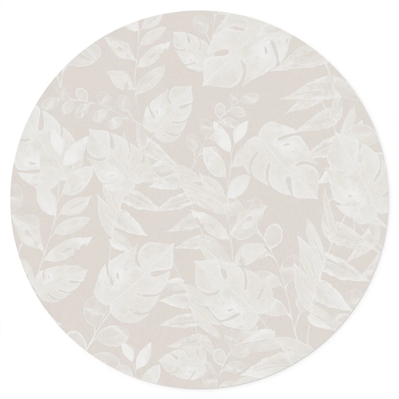 Wandtattoo Tropische Blätter Beige - Bloomery Decor - Rund 