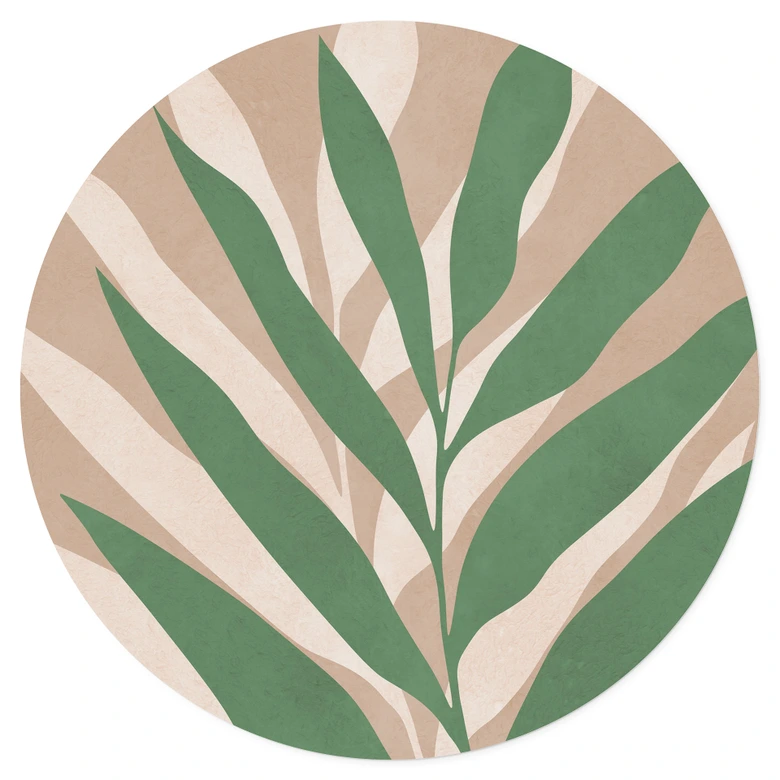 Wandtattoo Tropische Zweige im sanften Farbspiel - Costa - Rund 