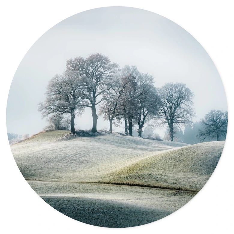 Wandtattoo Frostige Hügellandschaft - Eisenmann - Rund 