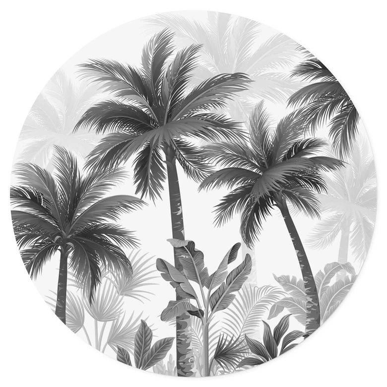 Exotiskt palmlandskap Wallsticker - Rund 