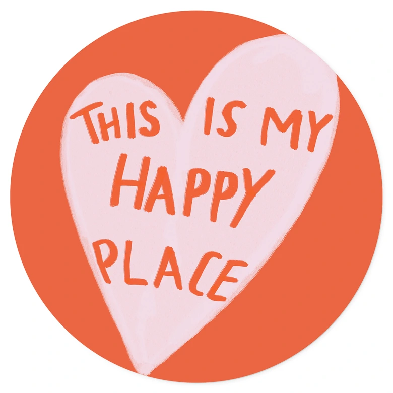 Vinilo decorativo This is my happy place with heart - Fritsch - Redondo 