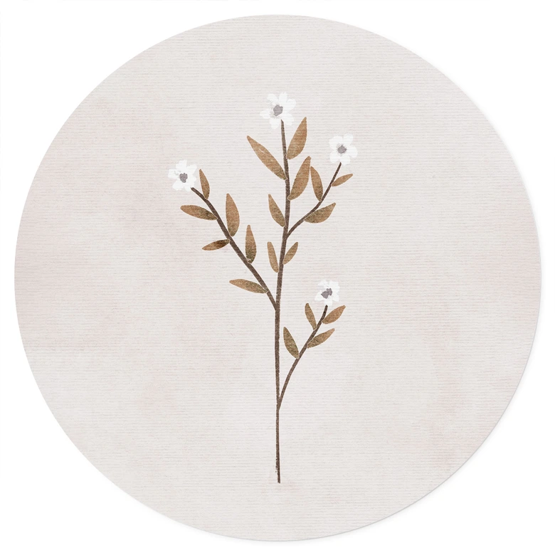 Wallsticker Illustration av blommor - Förgätmigej - Goed Blauw - Rund 