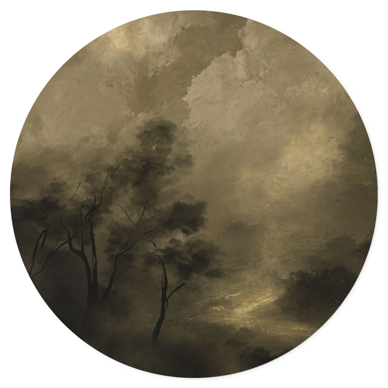 Wall sticker Trees in the twilight mist - Hobday - Round 