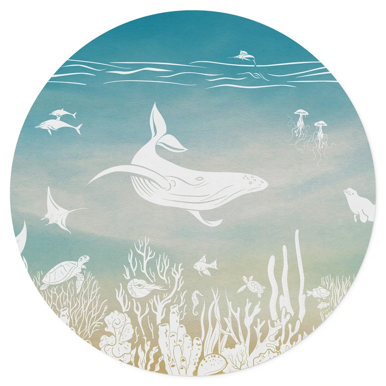 Wallsticker undervattensvärld paradis - Ombre - Kikki Belle - Rund 