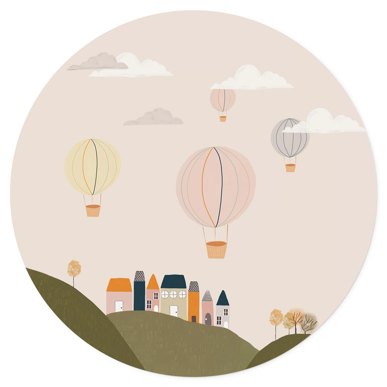 Wall Sticker Farverige varmluftsballoner på himlen - Menina Lisboa 