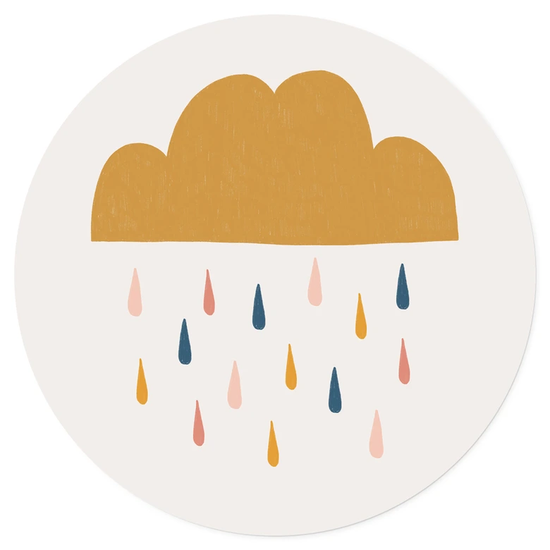 Wall Sticker Munter regn i pastelfarver - Menina Lisboa 