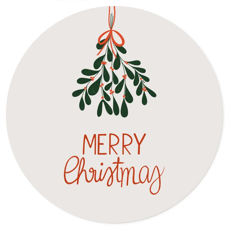 Wandtattoo Weihnachten - Merry Christmas mit Mistelzweig - Lisboa - Rund 