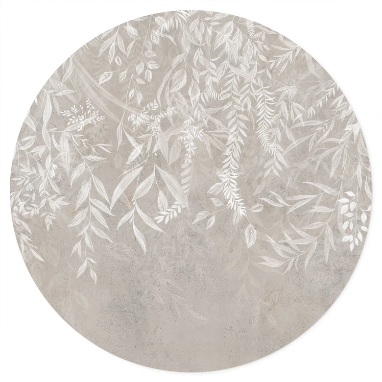 Wandtattoo Elegante Weidenzweige in Beige - Ms Tiff - Rund 