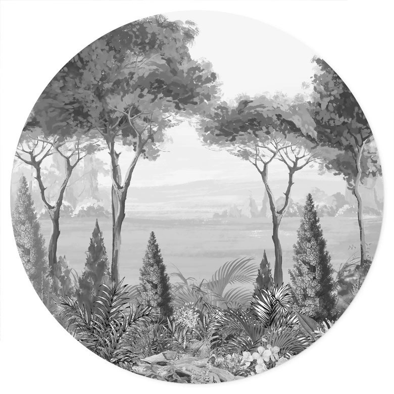 Wandtattoo Idyllische Pflanzenlandschaft - Ms Tiff - Rund 