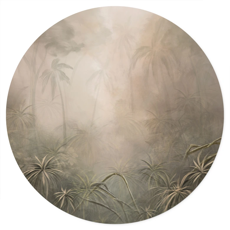 Wandtattoo Mystischer Regenwald im Nebel - Ms Tiff - Rund 