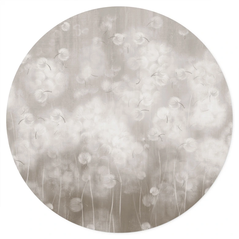Blumen Wandtattoo Pusteblumen Traum in Beige - Ms Tiff - Rund 