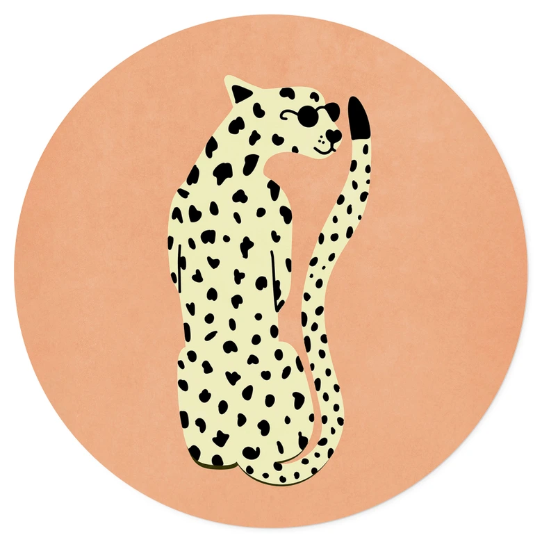 Wandtattoo Eleganter Gepard mit Sonnenbrille - Oltmanns - Rund 